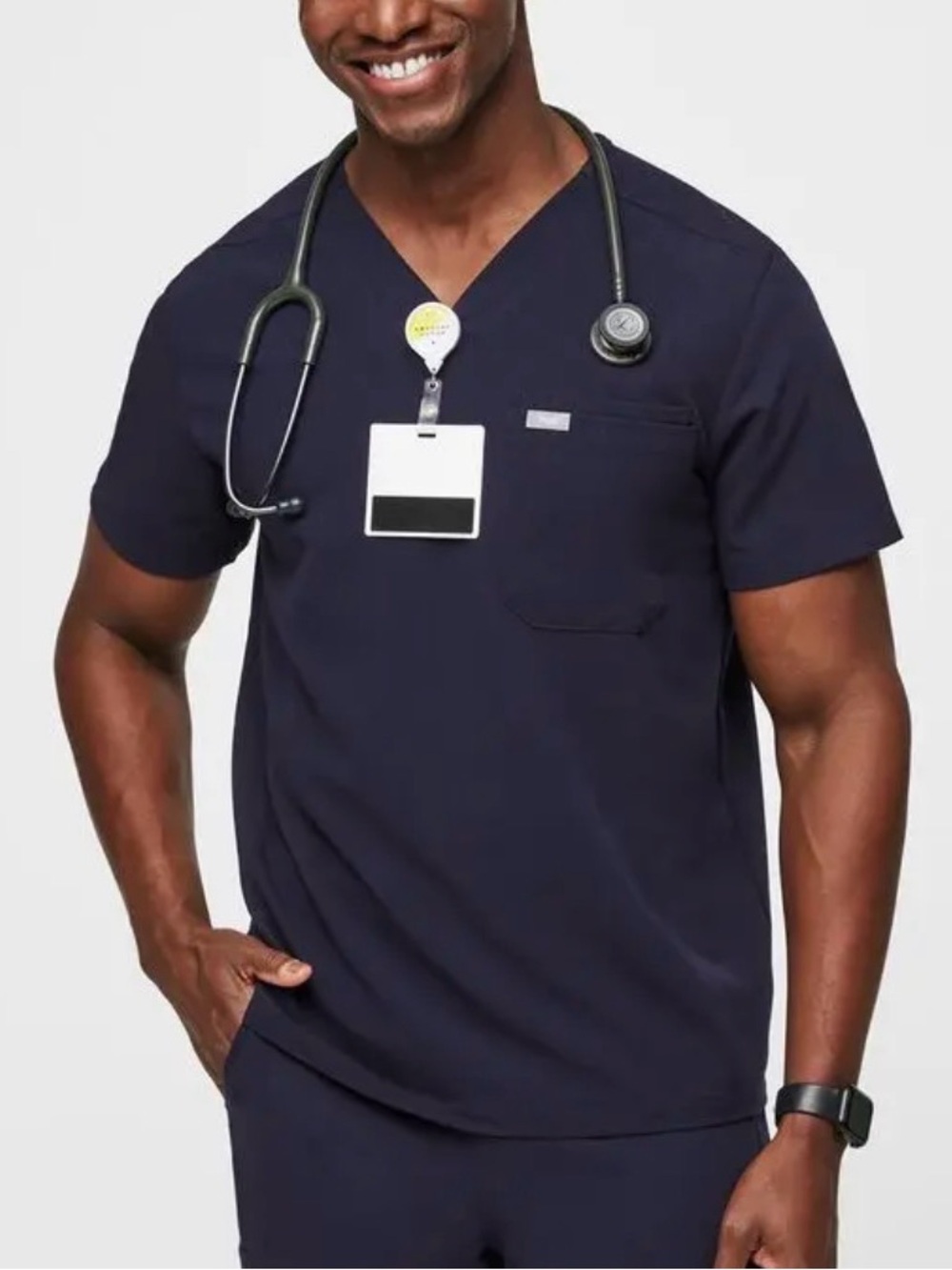 Men's Figs Leon Medical Scrub Top - Navy